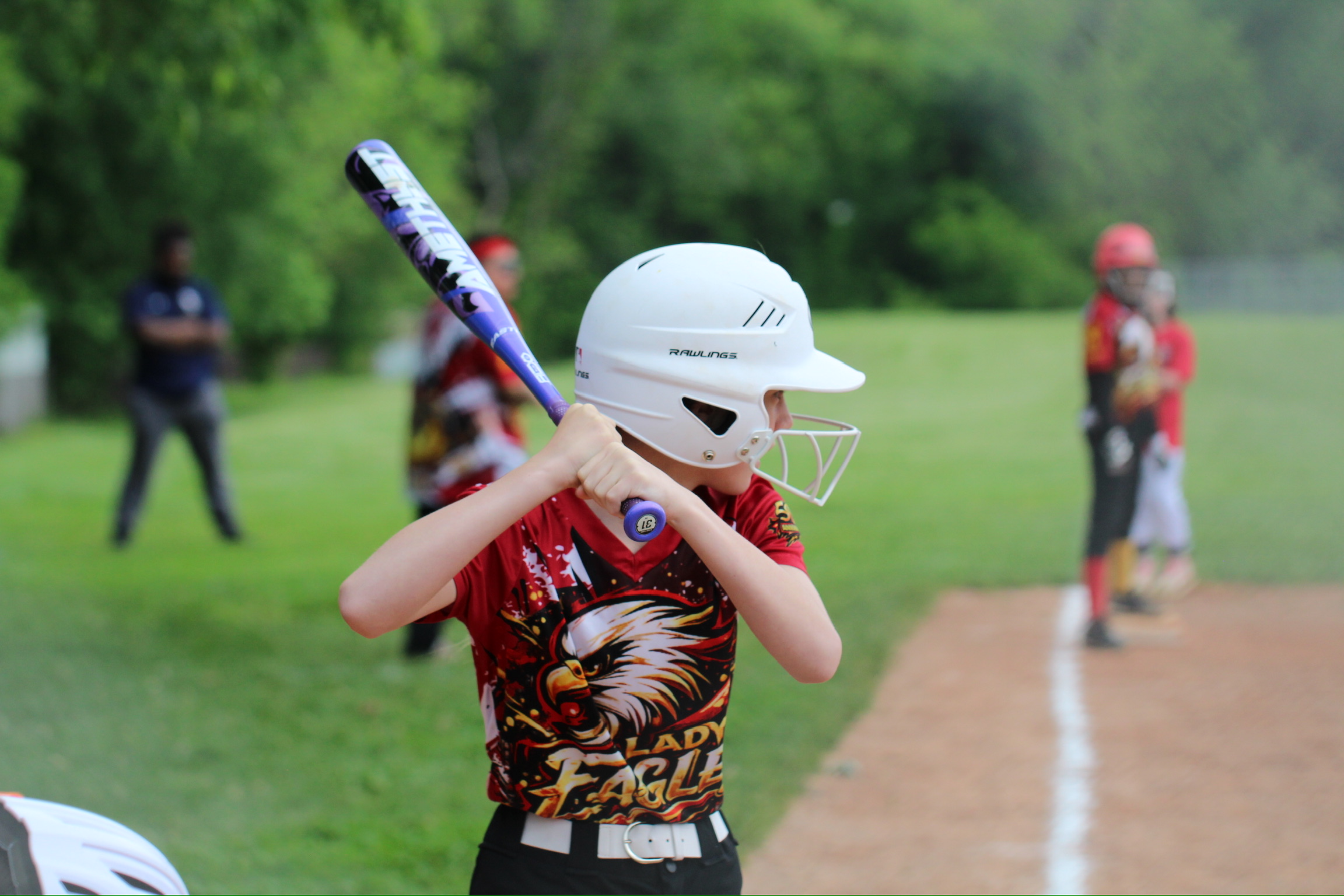 Lady Eagles batter ready in the batter's box