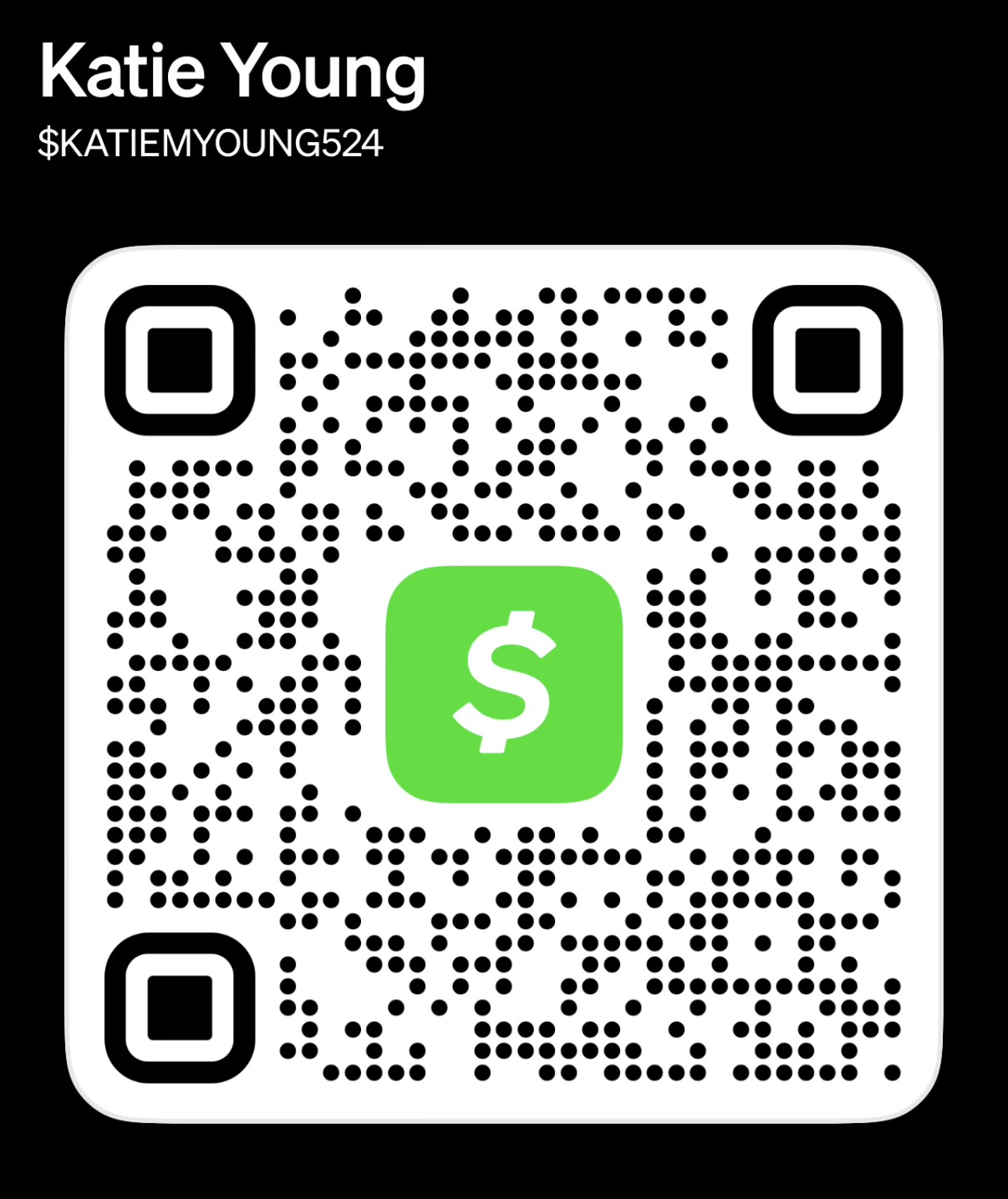 Cash App QR code for Katie Young