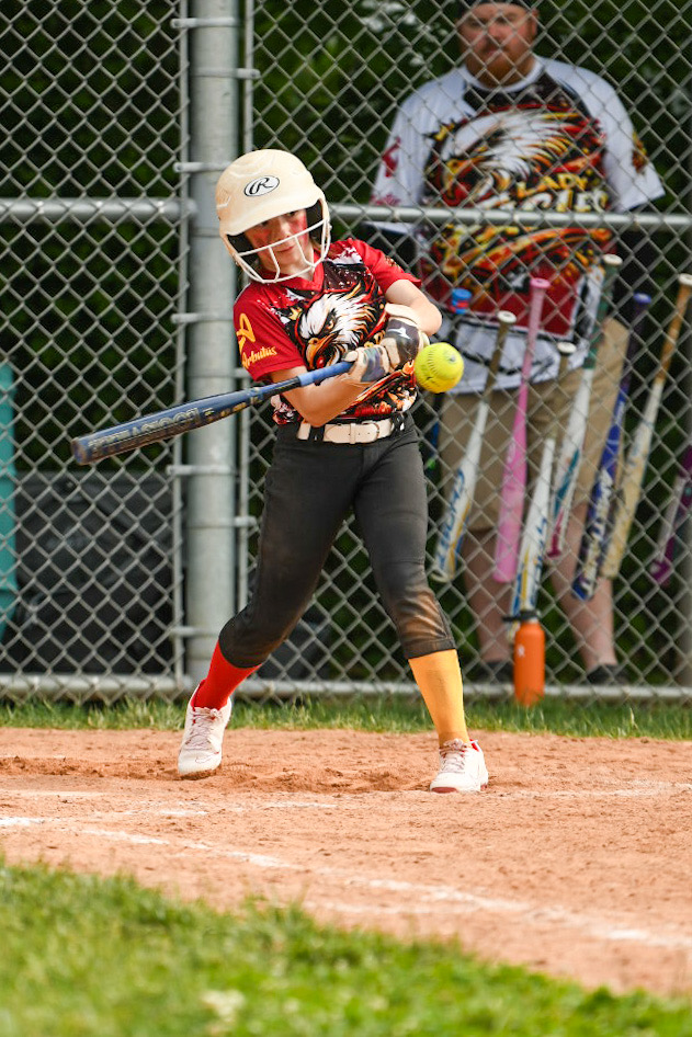 Lady Eagles batter making contact